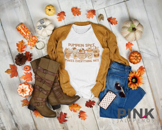 Pumpkin Spice Makes Everything Nice Fall Coffee Shirt Cute - Etsy